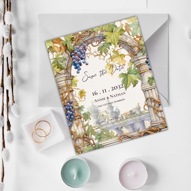 Rustic Grapevine Vineyard Wedding Save the Date  (Rustic Grapevine Vineyard Wedding Save the Date Invitation )