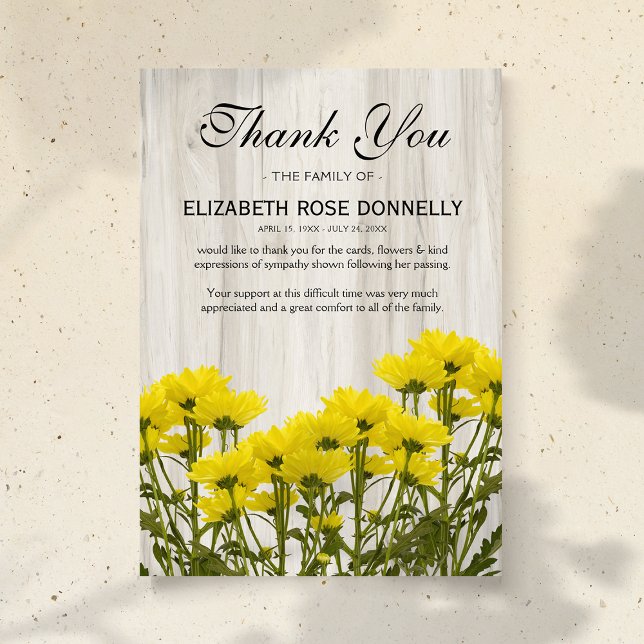 Rustic Gratitude Sympathy Thank You Card (Creator Uploaded)