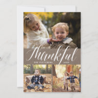 Rustic Gratitude | Thanksgiving Photo Collage Card