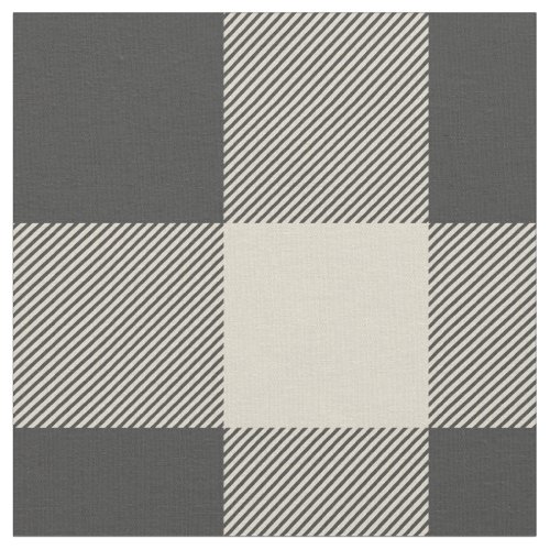 Rustic Gray and Beige Buffalo Plaid Fabric