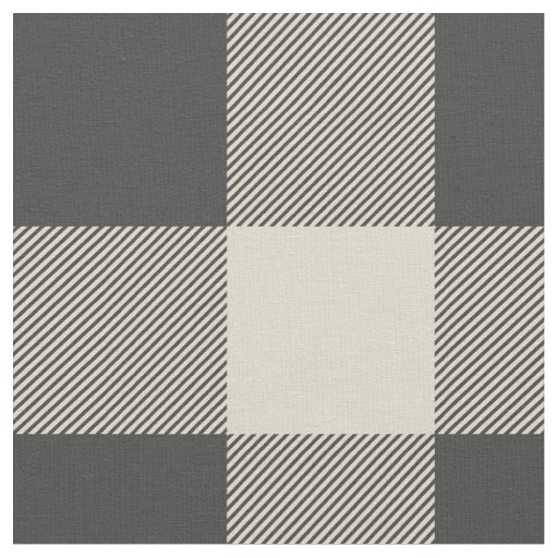 Rustic Gray and Beige Buffalo Plaid Fabric