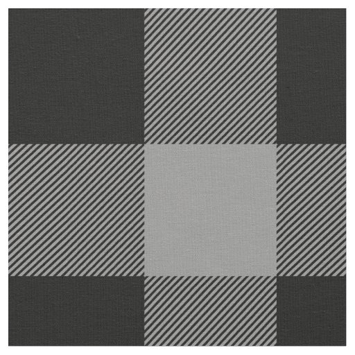 Rustic Gray and Black Buffalo Plaid Fabric