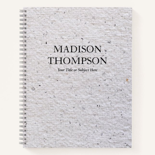 Rustic Gray Antique Vintage Paper Texture  Notebook (Front)
