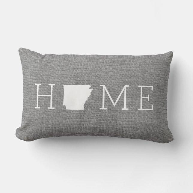 Rustic Gray Arkansas Home State Throw Pillow (Front)