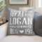 Rustic Gray Baby Birth Stats Nursery Pillow