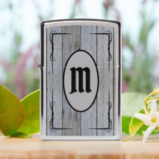 Rustic Gray Barnwood Custom Monogrammed Stylish