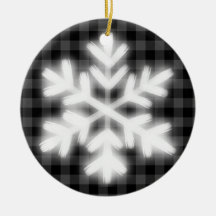 Rustic gray black plaid pattern frosty snow flake