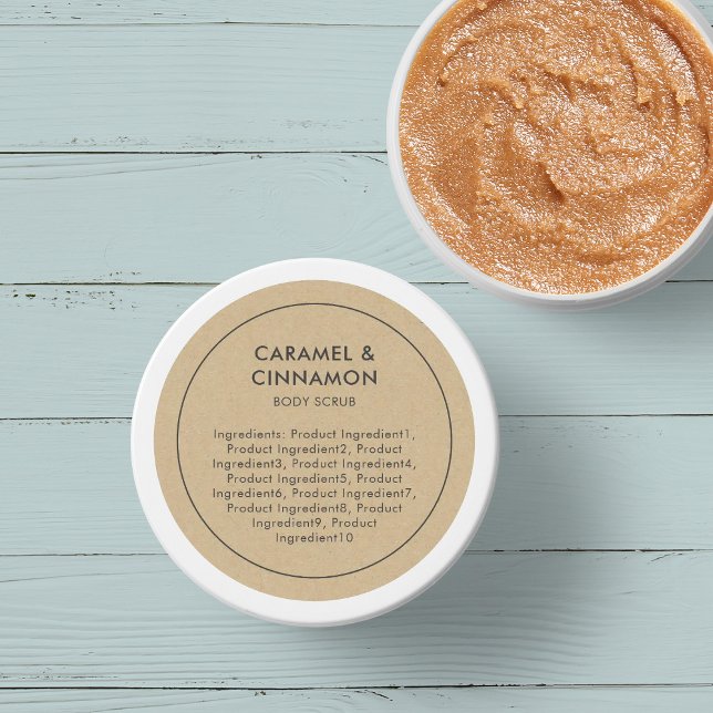 Rustic Gray Border List of Ingredients Kraft Label (Creator Uploaded)