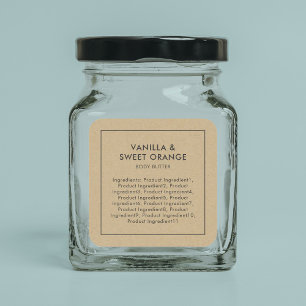 Rustic Gray Border List of Ingredients Kraft Label