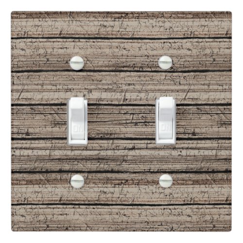 Rustic Gray Brown Old Weathered Wood Plank Pattern Light Switch Cover