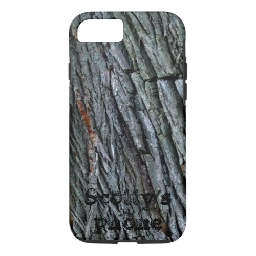 Rustic gray brown Tree bark pattern iPhone 87 Case