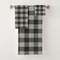 Rustic Gray Buffalo Plaid Bath Towel Set, Zazzle in 2023