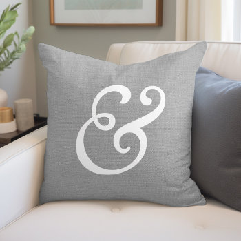 Rustic Gray Elegant Ampersand Throw Pillow by jenniferstuartdesign at Zazzle