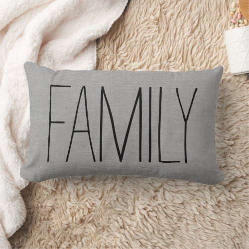 Rustic Gray Family Lumbar Pillow