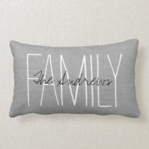 Rustic Gray Family Monogram Lumbar Pillow Rustic Gray Family Monogram Lumbar Pillow