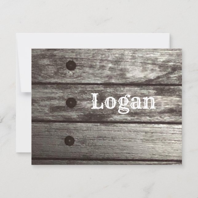 Rustic Gray Fence Thank You Note Card (Front)