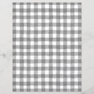 Rustic Gray Gingham Paper Sheet
