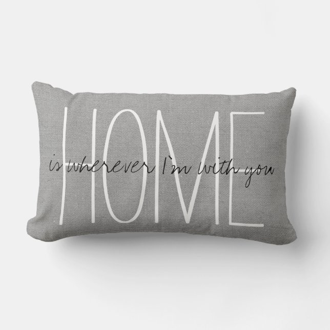 Rustic Gray Home Lumbar Pillow (Front)