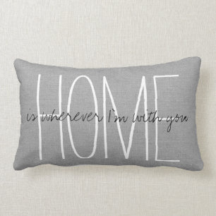 Rustic Gray Home Lumbar Pillow