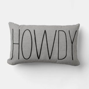Rustic Gray Howdy Lumbar Pillow