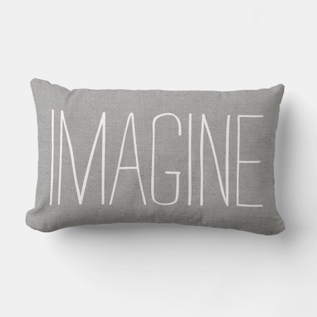 Rustic Gray Imagine Lumbar Pillow (Front)
