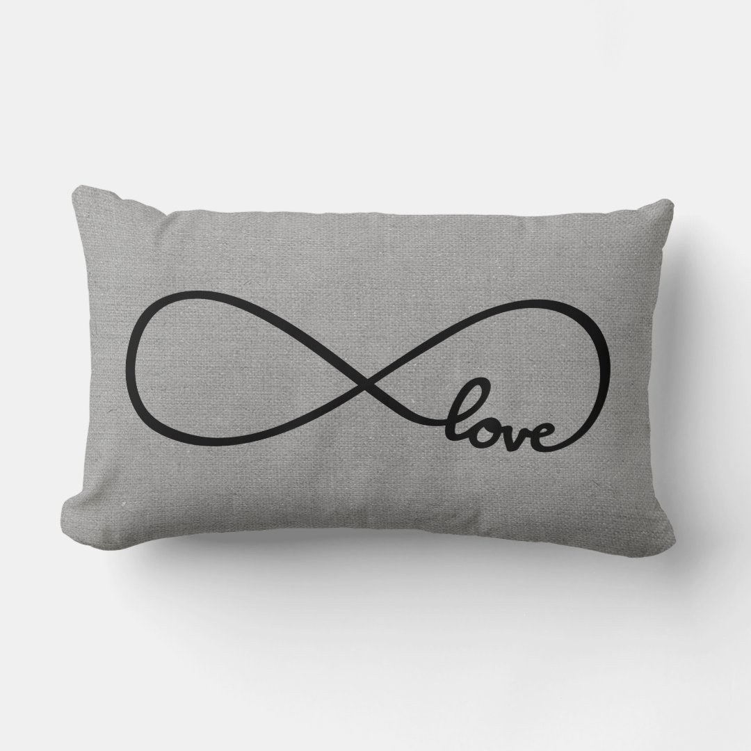 Rustic Gray Love Lumbar Pillow Zazzle