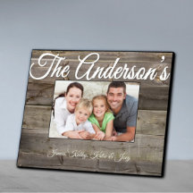 Rustic Gray Plank Wood Effect Family Picture Frame