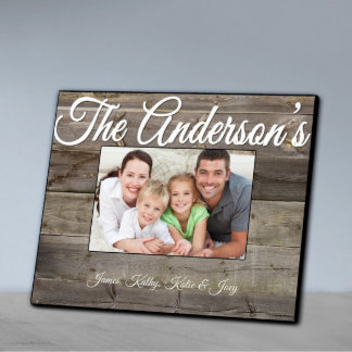 Rustic Gray Plank Wood Effect Family Picture Frame