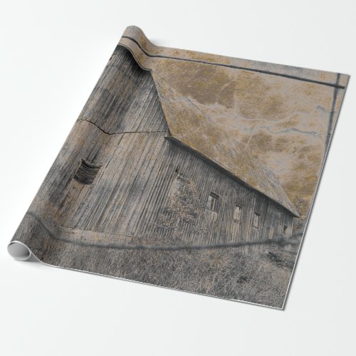 Rustic Gray Sepia Barn Vintage Texture Tissue Pape Wrapping Paper