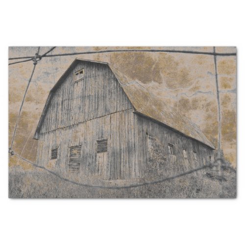 Rustic Gray Sepia Barn Vintage Texture Tissue Paper