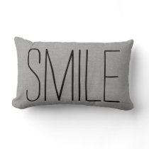 Rustic Gray Smile Lumbar Pillow