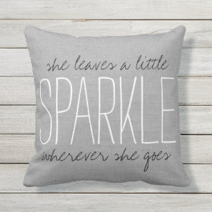 Rustic Gray Sparkle Throw Pillow