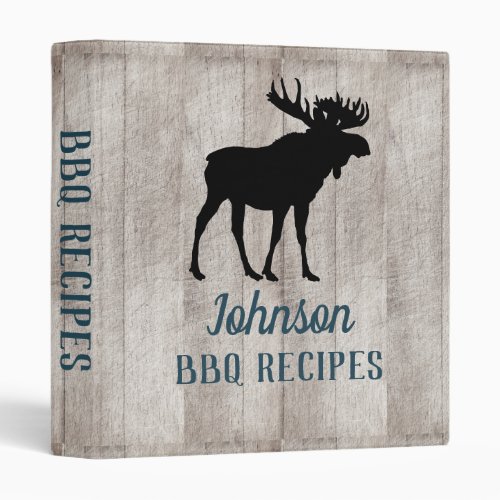 Rustic Gray Wood Family Barbecue Recipe Cookbook 3 Ring Binder
