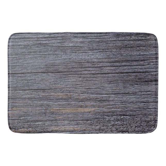 Rustic Gray Wood Grain Farm House Bath Mat (Front)