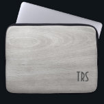 Rustic Gray Wood Grain Monogram Laptop Sleeve<br><div class="desc">Wonderful rustic light gray wood grain look with your monogram letter initials. The perfect case to protect your laptop. Professional for home,  office or school.</div>