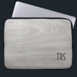 Rustic Gray Wood Grain Monogram Laptop Sleeve<br><div class="desc">Wonderful rustic light gray wood grain look with your monogram letter initials. The perfect case to protect your laptop. Professional for home,  office or school.</div>