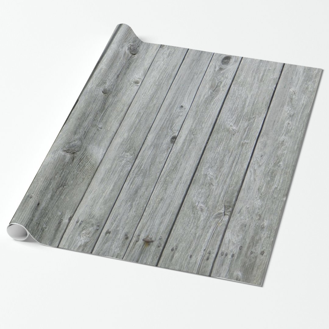 Rustic Gray Wood Grain Wrapping Paper Zazzle
