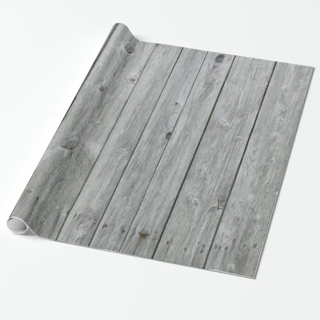 Rustic Gray Wood Grain Wrapping Paper Zazzle