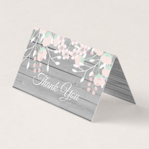 Rustic gray wood photo folded thank you card
