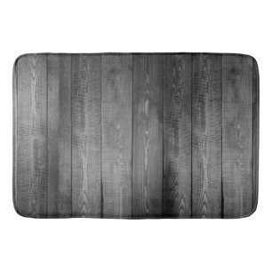 Rustic Gray Wood Planks Bath Mat