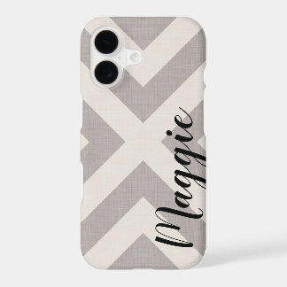 Rustic Gray X Chevron Monogram iPhone 17 Case