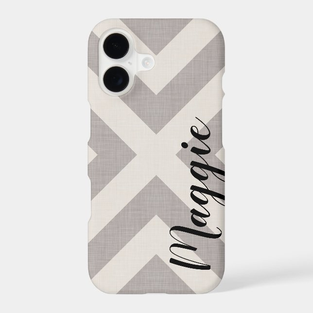 Rustic Gray X Chevron Monogram Case-Mate iPhone Case (Back)