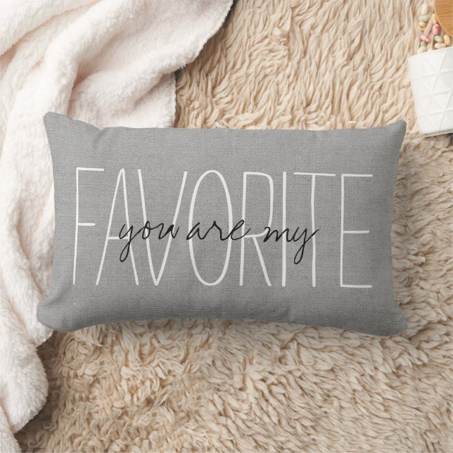 Rustic Gray You Are My Favorite Lumbar Pillow (Blanket)