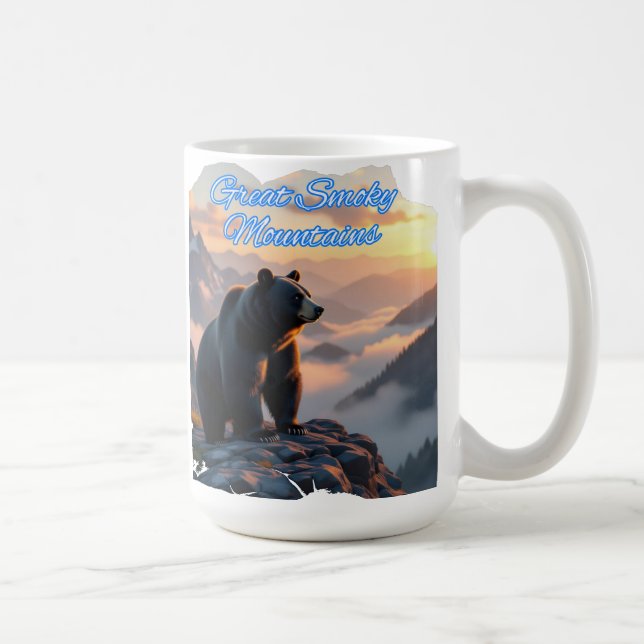  Rustic Great Smoky Mountains Black Bear Coffee Mug (Right)