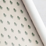 Rustic Green and Beige Christmas Tree Wrapping Paper<br><div class="desc">Custom-designed wrapping paper featuring modern dark green and light beige hand-drawn style Christmas tree design.</div>