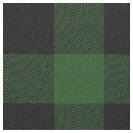 Rustic Green and Black Buffalo Plaid Fabric