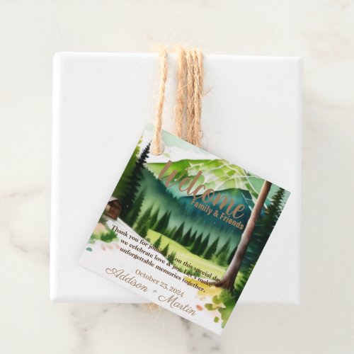 Rustic Green and Blue Favor Tags