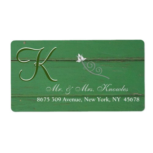 Rustic Green Barn Wood Label