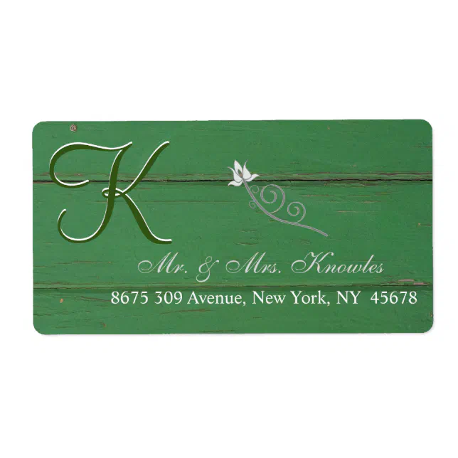 Rustic Green Barn Wood Label | Zazzle