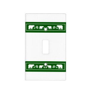 Rustic green bear pinecone light switch cover